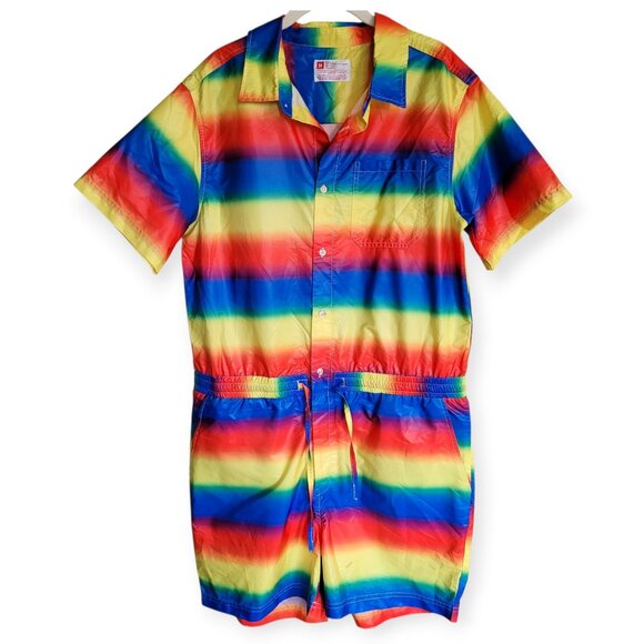 Genderless Target Rainbow Jumpsuit Pantsuit Kidcore Festival Rave size M NWT - Picture 2 of 8